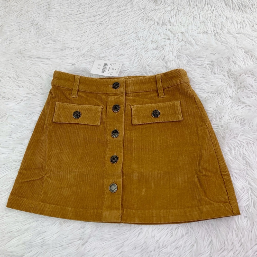Crewcuts‎ NWT Girls' corduroy button-front mini skirt adjustable waist